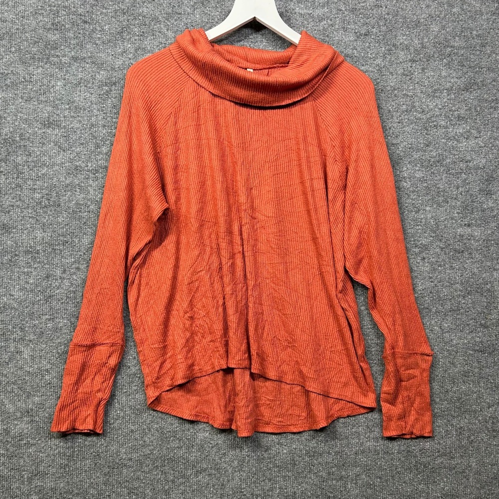 Caslon Pullover Sweater Womens XL Rust Good Ribbed Cowl Neck USA Made VTG